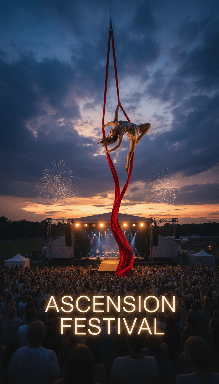 Aerial acrobat performing at event